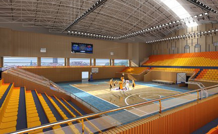 四川南充體育館天棚吸音吊塊工程